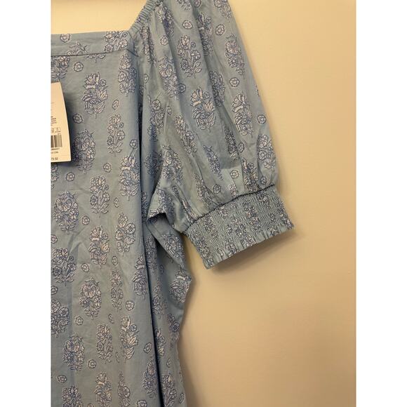 Crown & Ivy Blue Floral Smocked Puff Sleeve Dress – Women’s XL (New With Tags) - Picture 4 of 11